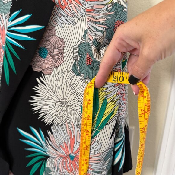 Cory Lynn Calter Anthropologie Black Tropical Floral Blazer Sz Small - Picture 6 of 7